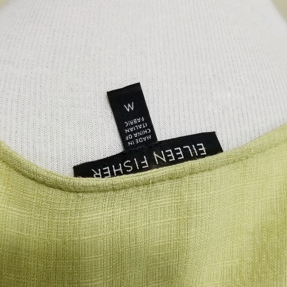Eileen Fisher light green linen tunic top oversized button down size Medium - Picture 6 of 6